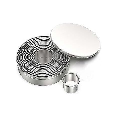 Ausstechform – Kekse backen – 12-teiliges Keksformen-Set – Edelstahl – Ausstechformen – Runde Ausstechformen – Silber