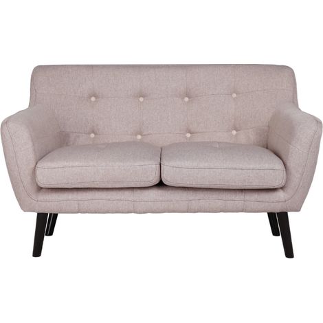 Divano a 2 posti 130 cm tessuto grigio gambe in metallo ELLEN (1/4)