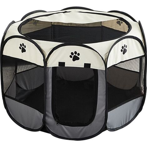 Recinto per animali, poliestere, grigio/beige (1/5)