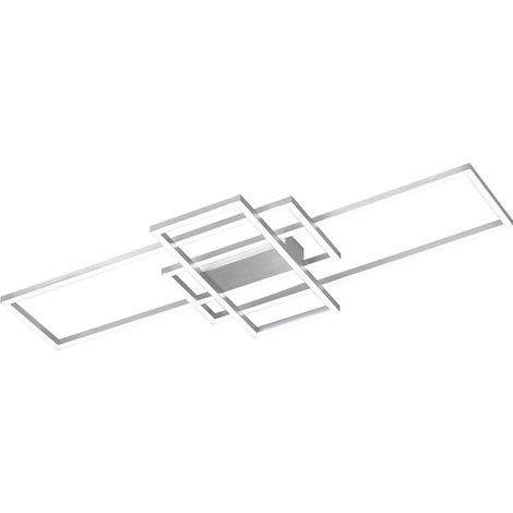 Plafoniera a LED quadrata, lampada da soggiorno dimmerabile Plafoniera Lampada da soggiorno a LED moderna, alluminio spazzolato, 1x LED 33W 2500Lm bianco caldo, LxPxH 104x42x6 cm (1/5)