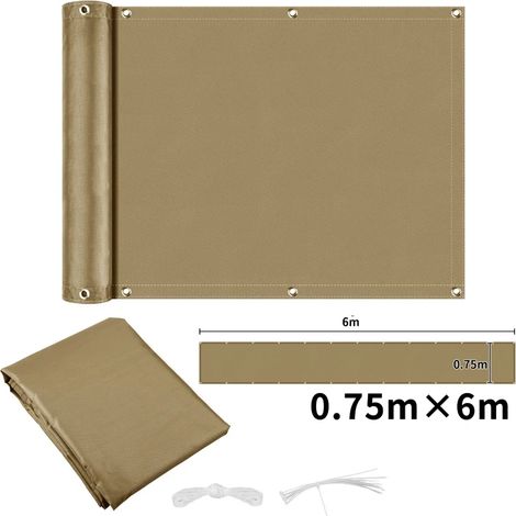 (Jaune sable 75x600CM) Brise-vue imperméable perforé, protection UV, convient aux jardins extérieurs (1/5)