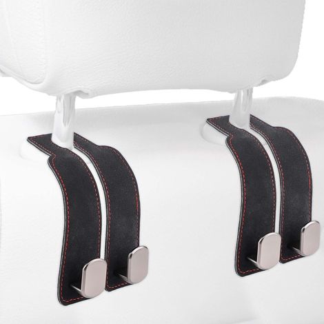 crochets pour appuie-tête de voiture, crochets pour sac à main d'appuie-tête de voiture, crochets de rangement pour siège auto, crochets pour sac à main de siège auto (noir) (1/5)