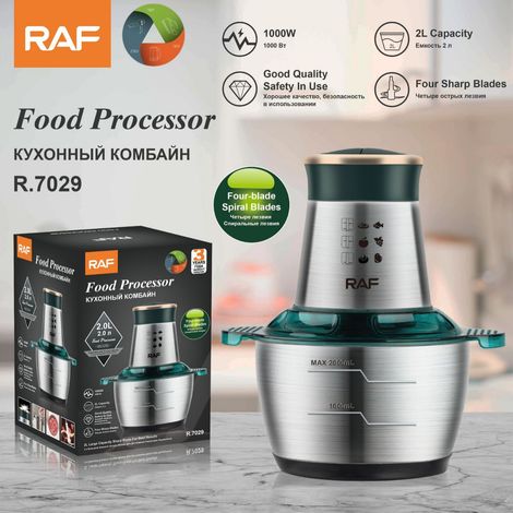 Hachoir à viande aux normes européennes - Usage domestique - Robot culinaire électrique en acier inoxydable - Hachoir à viande multifonctionnel pour la cuisine - 2 L (1/5)