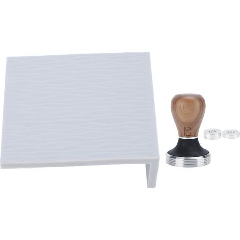 Tapis à café en Silicone, en acier inoxydable, avec bois de 58mm, pour la cuisine domestique, gris