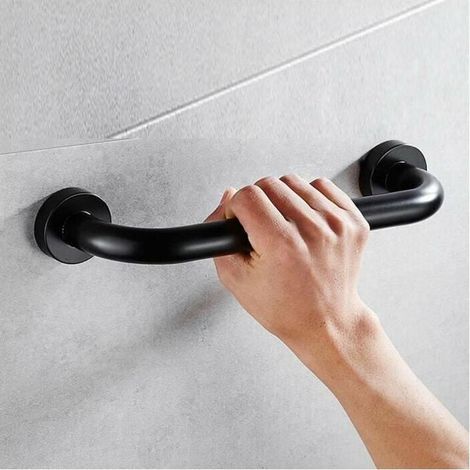 Poignée Barre d'appui Sécurité Baignoire WC Douche pour Enfants Femme Personne Agé, 30cm Noir (1/4)