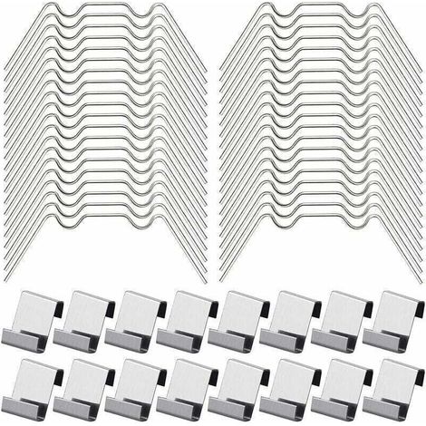 100Pcs Clips de Vitrage pour Serre Inclure 50Type W Serre Pinces en Acier Inoxydable et 50 Clips de Type Z pour Vitre de Serre,