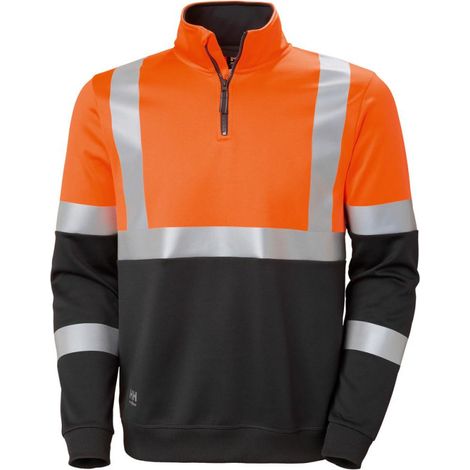 Sweat ZIP Warn. orange. Taille S.