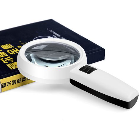 Loupe 30X HD portable avec éclairage et interrupteur antidérapant