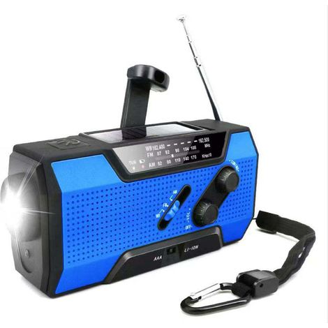 Noodradio con batteria inclusa. Powerbank 2000mAh - Radio portatile - Radio portatile - Noodradio solare a carica manuale blu (1/2)