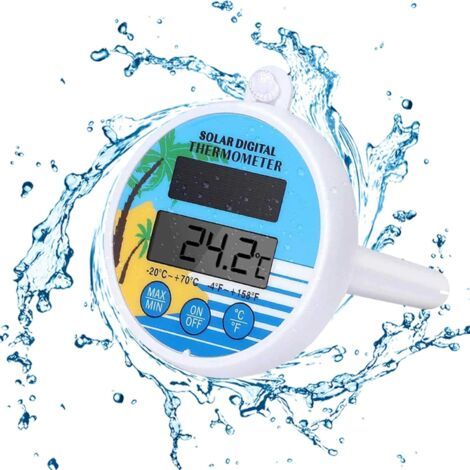 Thermomètre à Piscine solaires numérique, thermomètre à Eau Flottante Gauge de température pour Spa de Bain Bain remous, thermomètres (1/5)