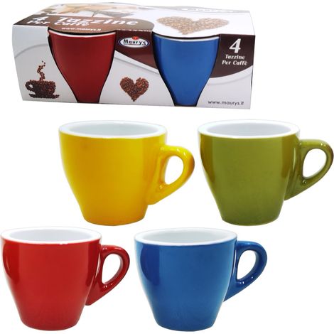 MAURY'S TAZZINE EXPRESS DA CAFFÈ IN SET DA 4 PEZZI MULTICOLORE