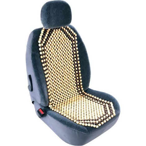 Couvre siege auto en billes de bois marron