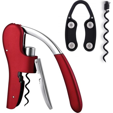 Coffret d'initiation à l'œnologie avec tire-bouchon à levier vertical - Incluant un séparateur de capsule et une spirale supplémentaire (1/3)