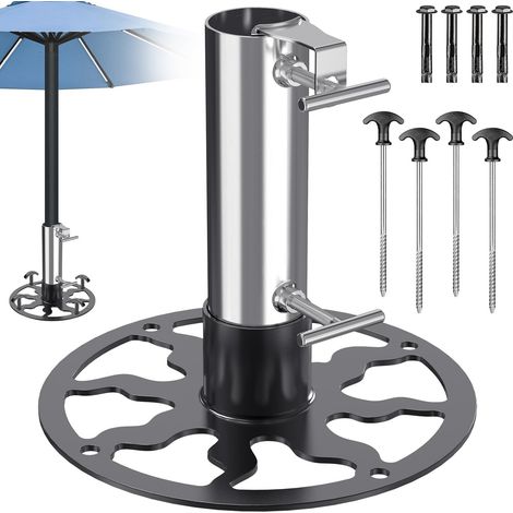 Pied Parasol Lourd Support Fixation Parasols Balcon Noir/Style A (1/5)