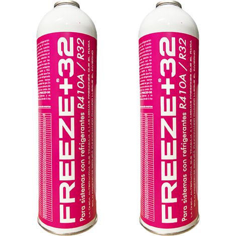 Pack 2 FREEZE +32 350g  Sustituto Ecológico R410A R32  Gas Orgánico de Alta Eficiencia  Menor Consumo Eléctrico Profesional