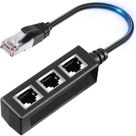 Répartiteur Ethernet RJ45 pour câble LAN, adaptateur réseau 1 vers 3, prolongateur de prise Internet pour câbles Super Cat5, Cat5e, Cat6, Cat7 et Cat8 (1/5)