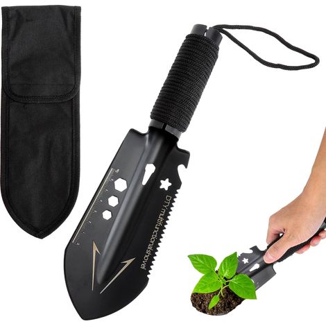 Mini Pelle de Camping 7 en 1 pour Une Utilisation en extérieur – Pelle multifonctionnelle avec Manche en paracorde Pelle Pliante décapsuleur et scie à clé hexagonale pour la Voiture la randonnée (1/5)