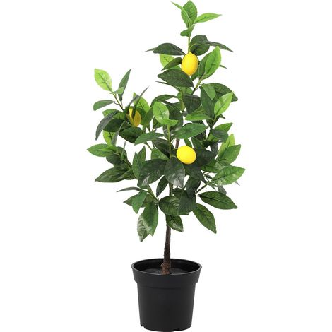 Citronnier Artificiel avec Fruits Jaunes Plante Verte Décorative pour Intérieur - Hauteur 65 cm - PANGIVO (1/5)