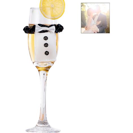 Ensemble de 8 coupes à vin de mariage (4 pièces) - Décoration pour les mariés - Verres à champagne - Ornements pour les fêtes et le Nouvel An (1/5)