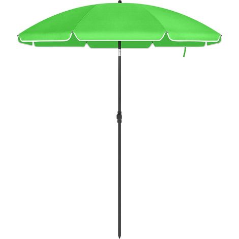 Sombrilla de jardín de 2 m de diámetro protección UPF 50+ inclinable portátil resistente al viento varillas de fibra de vidrio con bolsa verde 120001757 (1/5)