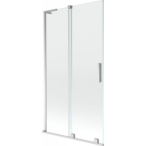 Mexen Velar L Badewannenabtrennung 2-flügelig, verschiebbar 100 x 150 cm, transparent, Chrom - 896-100-003-01-01