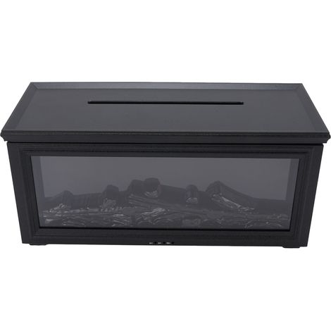 Diffuseur d'huiles essentielles 280 ml, effet flamme réaliste, silencieux, arrêt automatique, télécommande, humidificateur d'aromathérapie pour cheminée, noir (1/5)