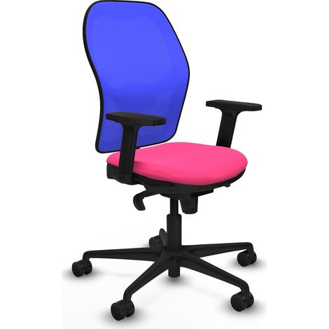 Jorquera sincro malla azul similpiel rosa brazos 2D base nailon  ruedas 65mm nailon