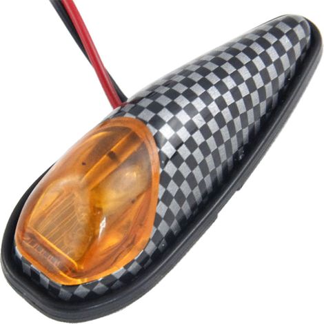 Clignotant Moto LED Haute Puissance Oeil de Chat Indicateur de Direction Coquille Serpentine Feu Jaune (1/5)