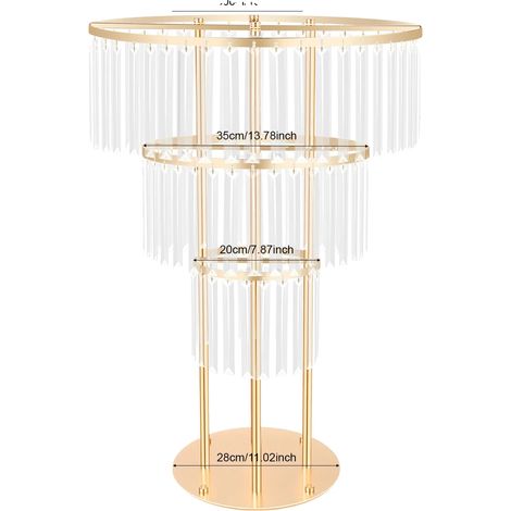 Supporto per fiori a 3 livelli, elegante centrotavola, color oro. (1/2)