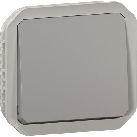 Deviatore stagno – Plexo IP55 IK07 con cornice – Grigio - LEG069521L