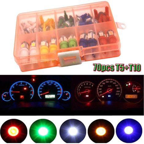 Kit de 70 ampoules LED T5+T10 pour tableau de bord de voiture (1/4)