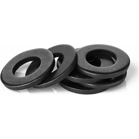 Rondelles Plates en Acier Carbone - M14 Rondelle en Métal Entretoises Rondes Vis Fixations, Noir, M1428 2(20PCS) (1/5)