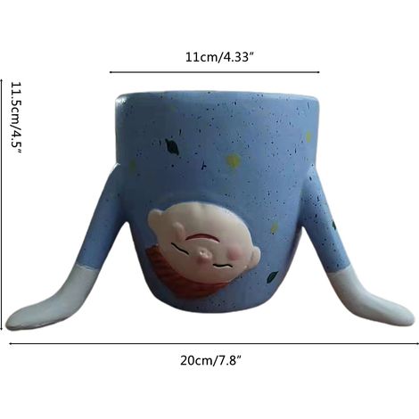 Pot de fleurs mignon pour filles, pot de fleurs amusant en résine, jardinière pour plantes succulentes, décoration de bureau (1/5)