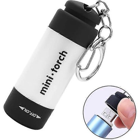 Mini lampe torche LED rechargeable USB avec clip magnétique, lampe de travail portable, lampe d'urgence, étanche, type C, transparente (1/5)