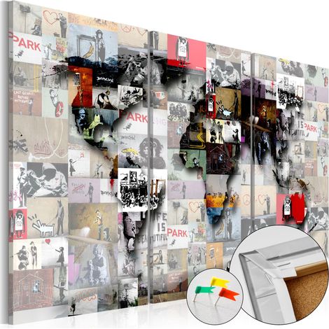 Quadri di sughero - Modern World's Map [Cork Map] - 60x40 (1/4)
