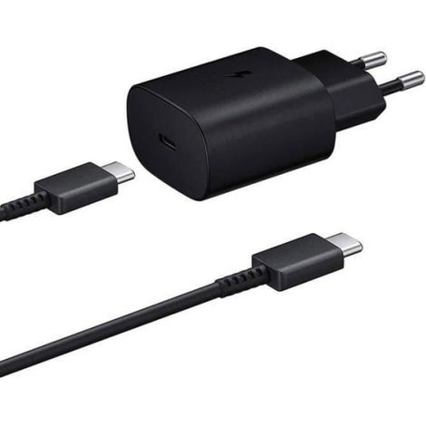Chargeur Rapide 25W + Cable USB-C USB-C pour Samsung Galaxy A22 5G SM-A226B 6.6" - Noir - Yuan Yuan (1/4)