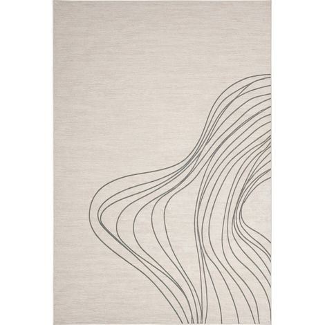 Tapis contemporain en viscose beige et gris - beige et gris (1/4)