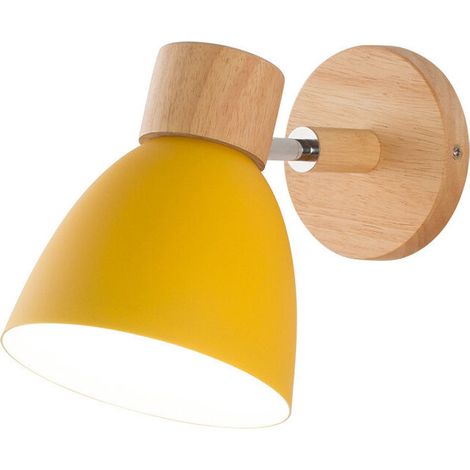 Nordic Metal Iron Macaron Chambre De Chevet Applique Murale Moderne Simple-Jaune (1/3)