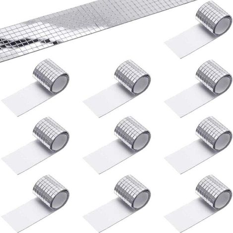 4800 Pièces Miroirs Auto-Adhésifs Carreaux de Mosaïque, Autocollant Mural Miroir en Verre, Autocollants Carrés en Mosaïque de Verre Mini Autocollants Miroir pour DIY Disco Party DIY Decor (5 x 5 mm)