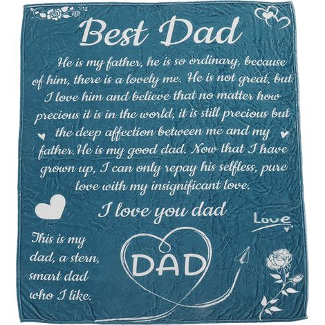Personalisierte, weiche Flanell-Papadecke – Ideal für ein 150 x 200 cm großes Schlafzimmer – Personalisiertes Geschenk für Väter (1/5)