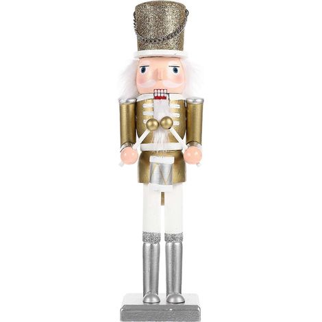 Casse-Noisette en bois, soldat de dessin animé, décoration de bureau, marionnette créative en bois-30CM (1/3)