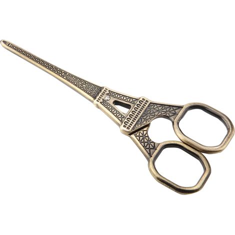 Ciseaux de couture en forme de Tour Eiffel pour loisirs créatifs, outils de broderie et de décoration (bronze) (1/5)