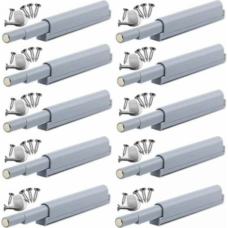 10 Loquets magnétiques, ouverture par simple pression, mécanisme à ressort, pour armoires et meubles de cuisine (1/5)