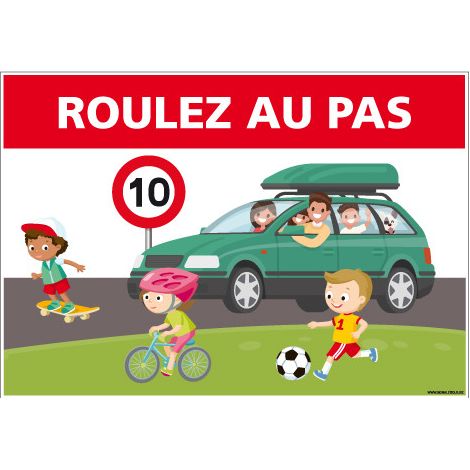 PANNEAU ROULEZ AU PAS (H0316) - Aluminium 2 mm - 300 x 210 mm