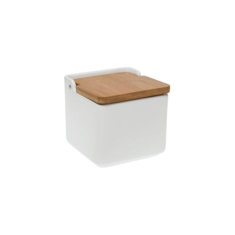 VERSA salero tapa bambu blanco 12x11 cm , Salero cerámica  12 x 12 x 11cmMarca Versa Un diseño sencillo y elegante que encajará en cualquier cocinaColor: Blanco y tapa&lt