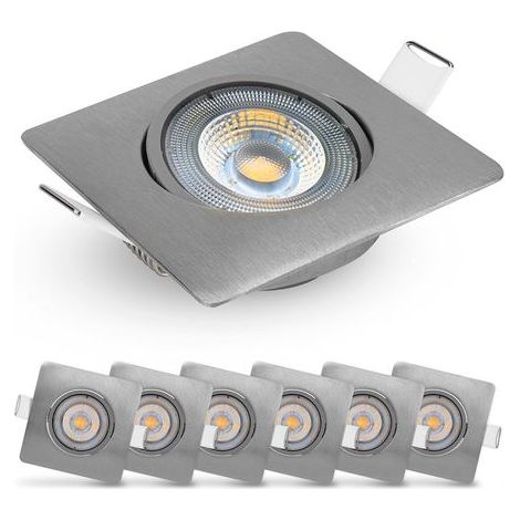 Set of 6 recessed spotlights, adjustable 50°, 5W LED 450lm, warm white 3000K, for living room, kitchen, office (1/5)