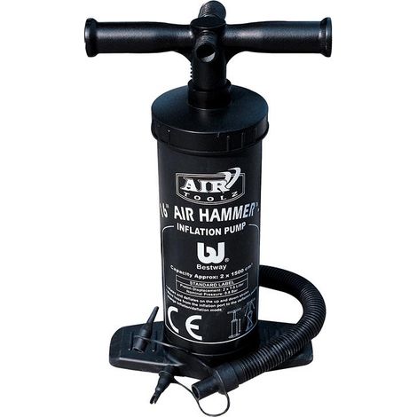 Bestway 62086 manuale Air Hammer 2,8 lt gonfiatore sgonfiatore per piscina canotto materassino con 3 adattatori (1/2)