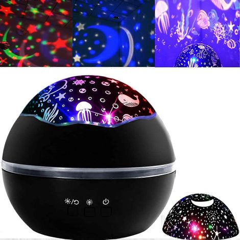 Veilleuse enfant 2024 avec projection d'étoiles et d'océan, 8 couleurs changeantes, rotation à 360°, lumière chaude pour dormir (1/5)