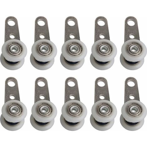 Accessoire de porte coulissante--Lot De 10 Roulettes Pour Baies Vitrées Ou Portes Coulissantes - En Métal Et En Plastique - 4,5 X 1,9 Cm