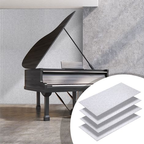 TolleTour Pannelli fonoassorbenti adesivi, set da 4 in feltro, 120 x 60 x 0,9 cm grigio, pannelli acustici con scanalature verticali (1/5)